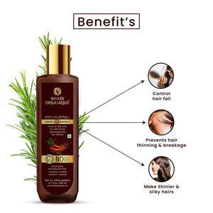 Anti-Hairfall Hair Cleanser/Shampoo - SLS And Paraben Free - khadiorganique