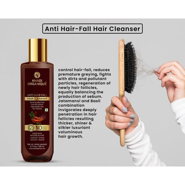 Anti-Hairfall Hair Cleanser/Shampoo - SLS And Paraben Free - khadiorganique