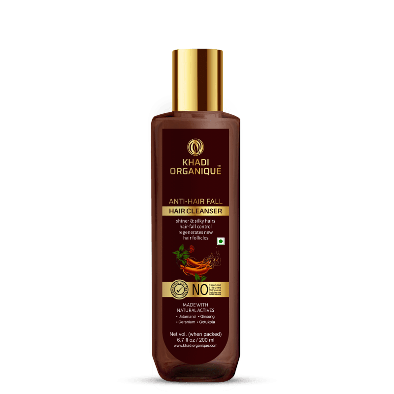 Anti-Hairfall Hair Cleanser/Shampoo - SLS And Paraben Free - khadiorganique