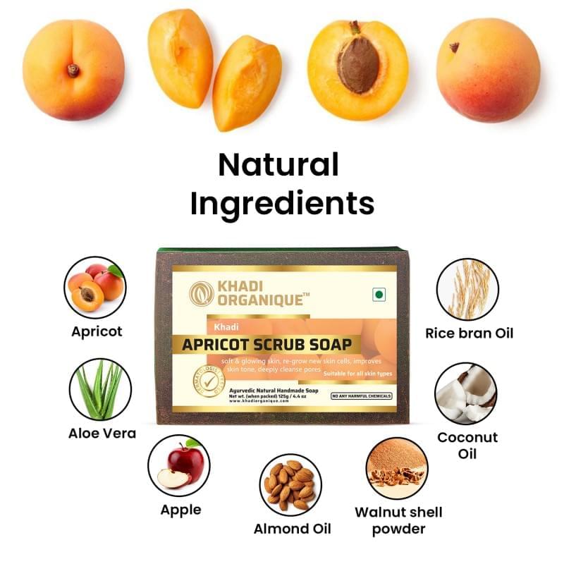 Khadi Organique Apricot Scrub Soap Combo Kit