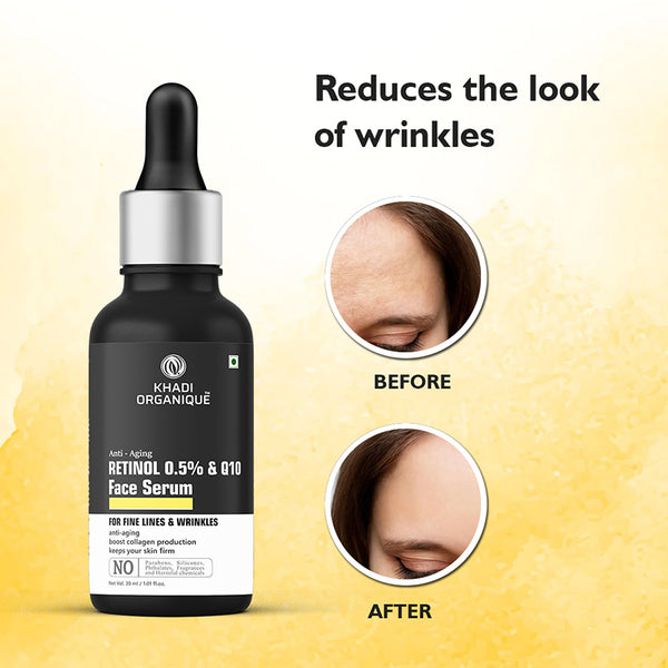 KHADI ORGANIQUE ANTI-AGING FACE SERUM With Retinol 0.5% + Q10 - 30 ml