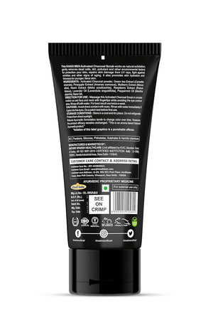 Khadi Men Activated Charcoal Scrub - Deep Cleansing & Detoxifying Exfoliant for Glowing Skin - 100GM