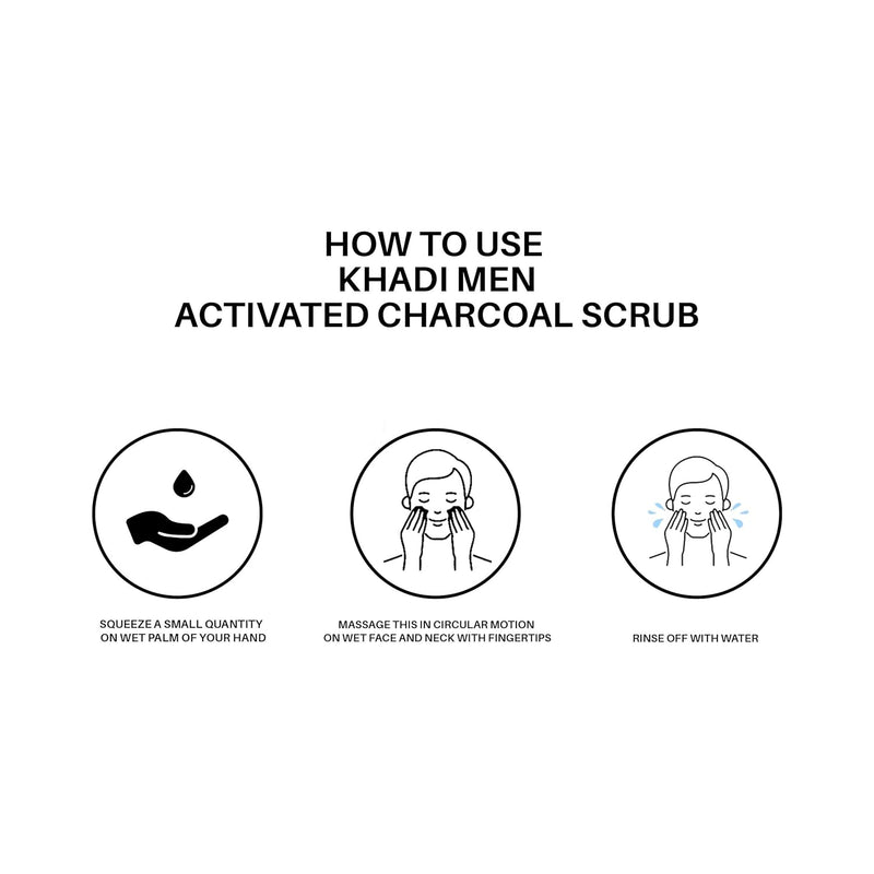 Khadi Men Activated Charcoal Scrub - Deep Cleansing & Detoxifying Exfoliant for Glowing Skin - 100GM