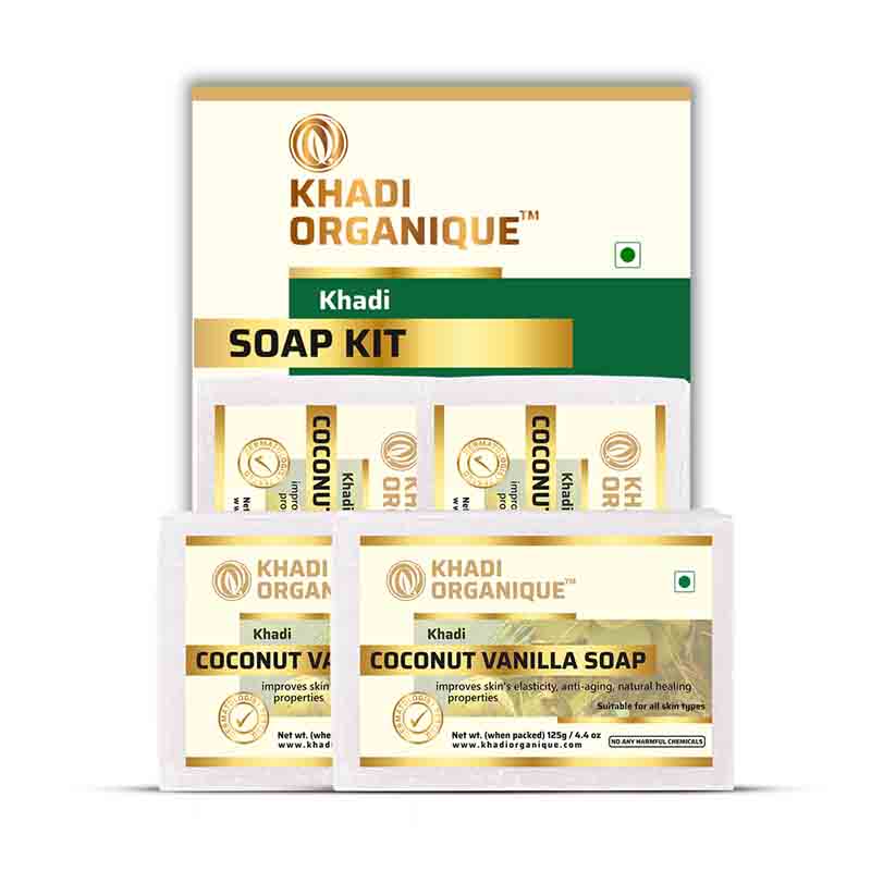 Khadi Organique Coconut Vanilla Soap Combo Kit