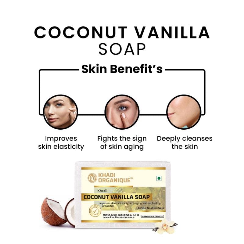 Khadi Organique Coconut Vanilla Soap Combo Kit