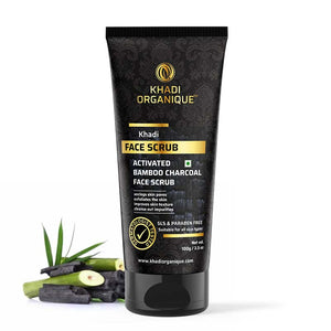Khadi Organique Activated Bamboo Charcoal Face Scrub - SLS And Paraben Free