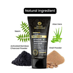 Khadi Organique Activated Bamboo Charcoal Face Scrub - SLS And Paraben Free