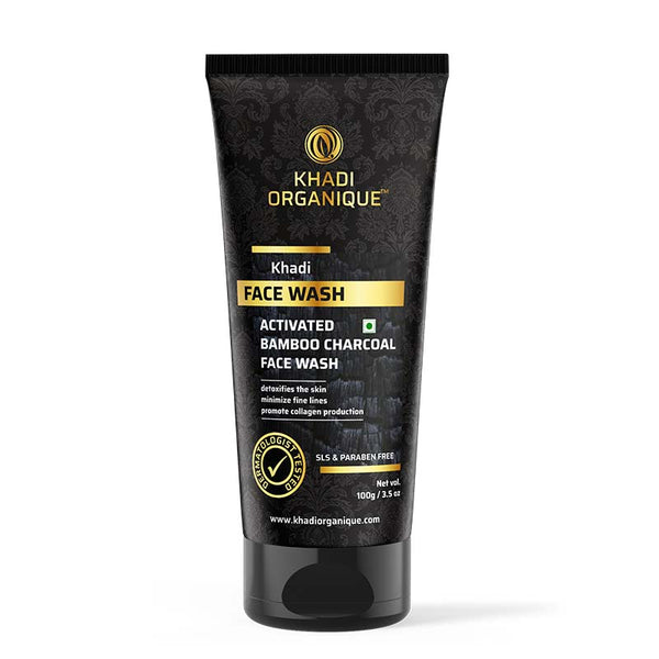 Khadi Organique Activated Bamboo Charcoal Face Wash - SLS And Paraben Free