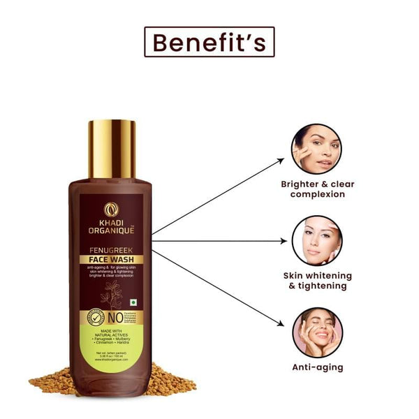 Khadi Organique Fenugreek Face Wash - SLS and Paraben Free-100 ml