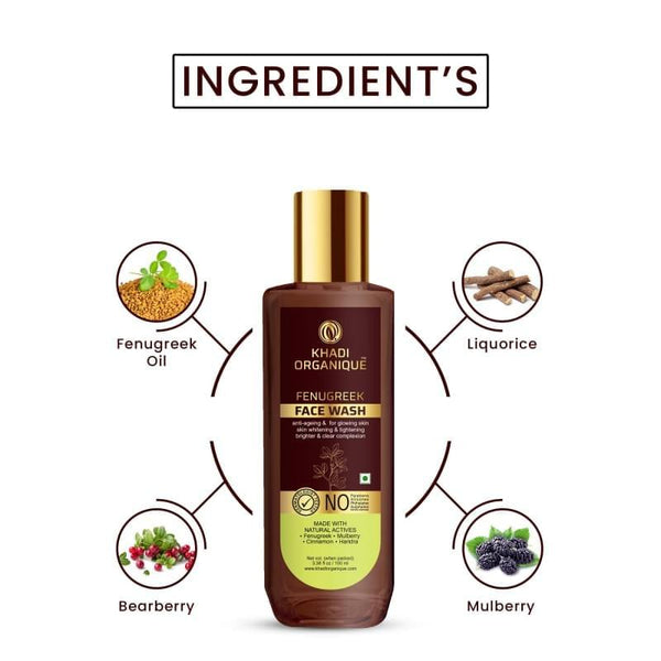 Khadi Organique Fenugreek Face Wash - SLS and Paraben Free-100 ml