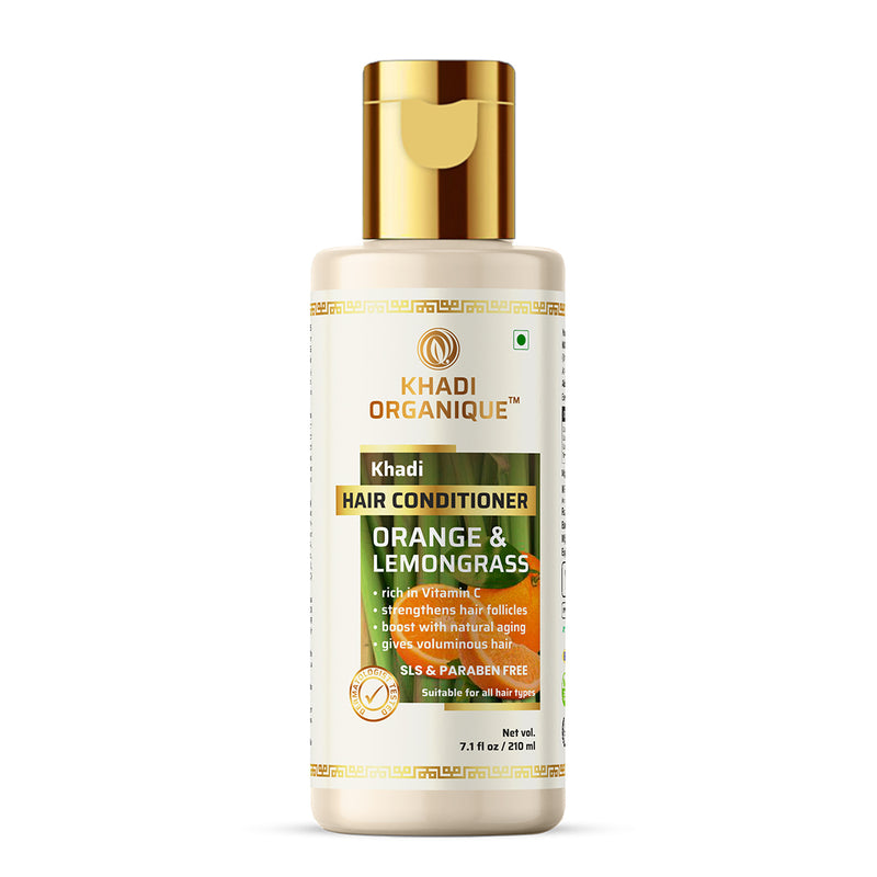 Khadi Organique Orange & Lemongrass Hair Conditioner (SLS & PARABEN FREE) - 210ml