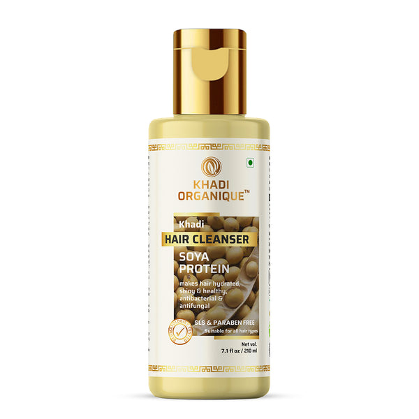 Khadi Organique Soya Protein Hair Cleanser/Shampoo - SLS And Paraben Free - 210ml