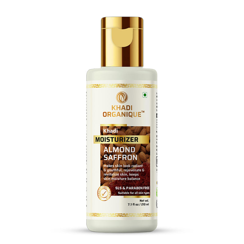 Khadi Organique Almond Saffron Moisturizer - SLS And Paraben Free