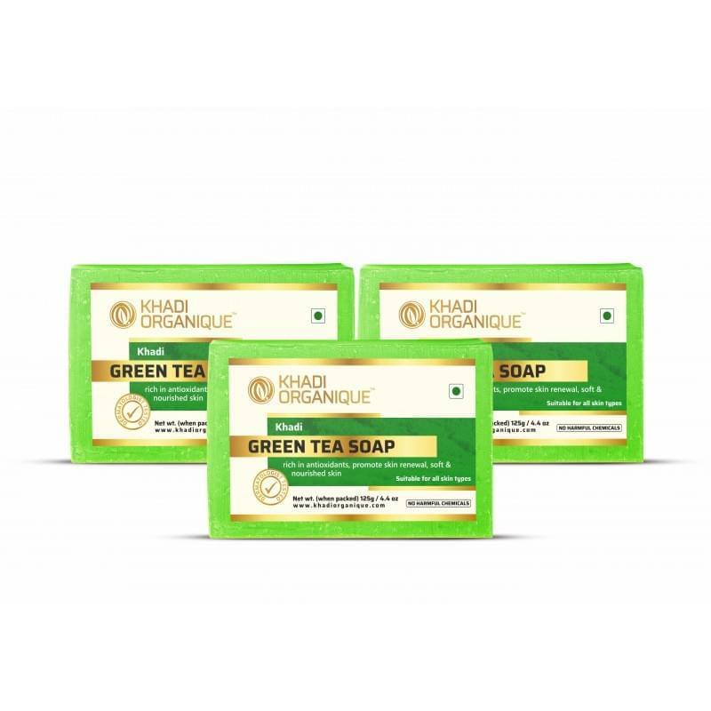 KHADI ORGANIQUE  GREEN TEA SOAP (Pack Of 3)
