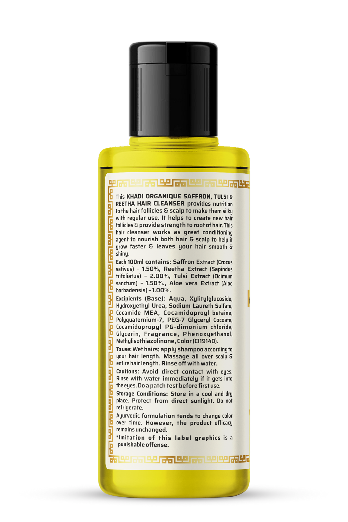 Khadi Organique Saffron,Tulsi & Reetha Hair Cleanser To Repair Damaged ...
