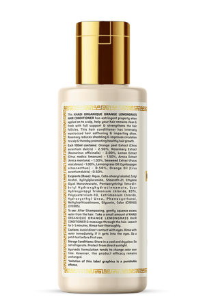 Khadi Organique Orange & Lemongrass Hair Conditioner (SLS & PARABEN FREE) - 210ml