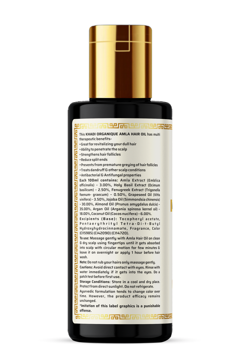 Khadi Organique Amla Hair Oil Paraben Mineral Oil Free-210ml