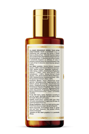 Khadi Organique Henna Tulsi Extra Conditioning Hair Cleanser (Shampoo) - SLS And Paraben Free - 210ml