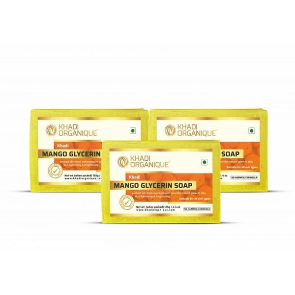 KHADI ORGANIQUE  MANGO GLYCERIN SOAP (Pack Of 3)