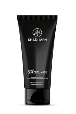 Khadi Men Activated Charcoal Face Mask for Men with Vitamin E for Deep Pore Cleansing, Removing Blackheads | Detoxifying Charcoal Mask for Men | Paraben & Sulphate Free - 100gm