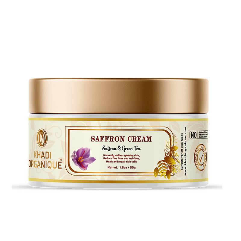 Khadi Organique Saffron Cream For Skin Brightening Radiant Glow Dar