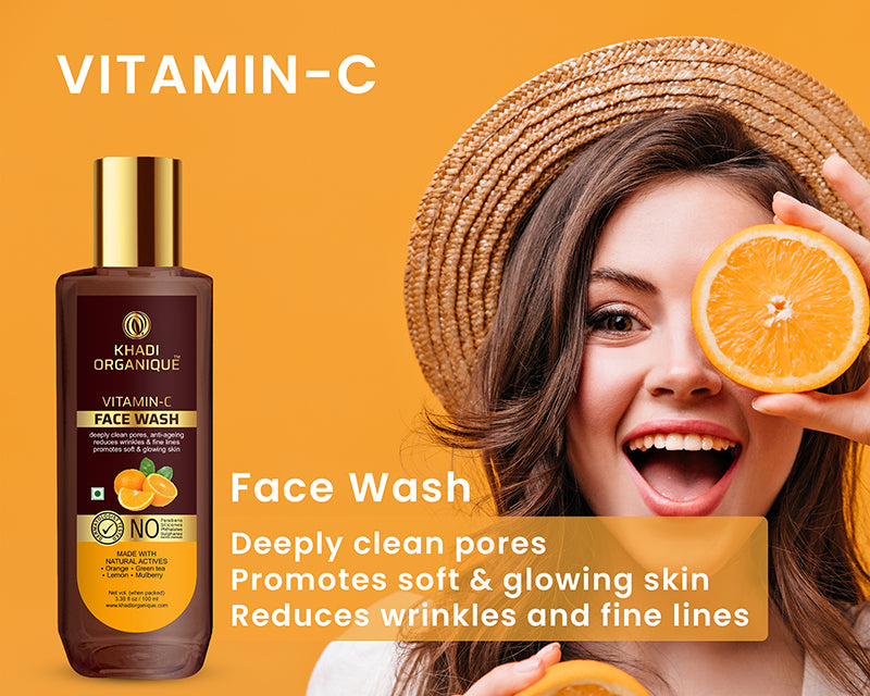 Khadi Organique Vitamin C Face Wash- SLS And Paraben Free-100 ml