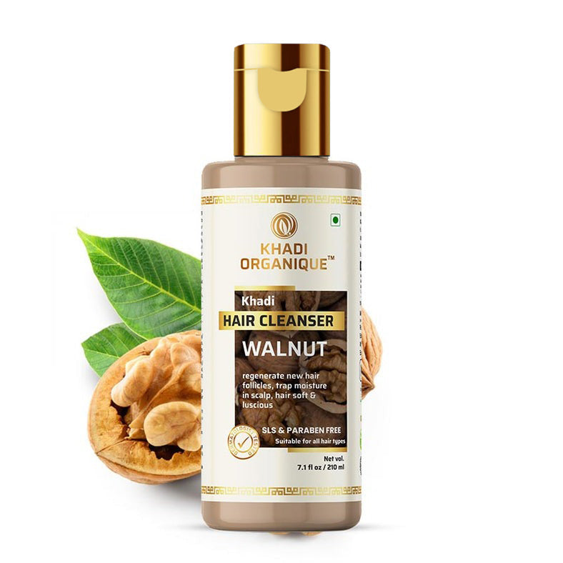 Khadi Organique Walnut Hair Cleanser (Shampoo) - Sls & Paraben Free - 210ml