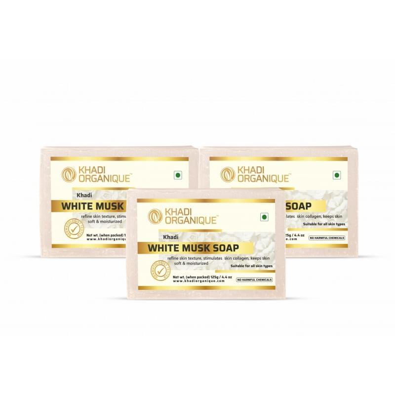 KHADI ORGANIQUE  WHITE MUSK SOAP (Pack Of 3)