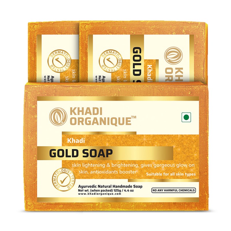 KHADI ORGANIQUE GOLD SOAP (Pack Of 3)