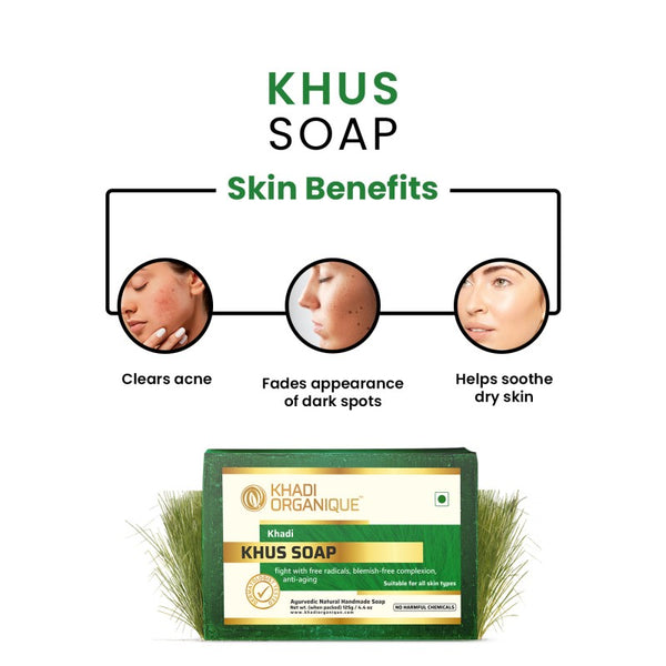 Khadi Organique Khus Soap (Pack Of 3)