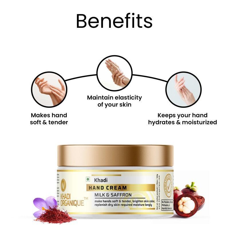 Buy Natural Milk & Saffron Hand Cream - Khadi Organique