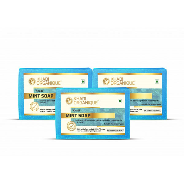 Khadi Organique Mint Soap (Pack Of 3)