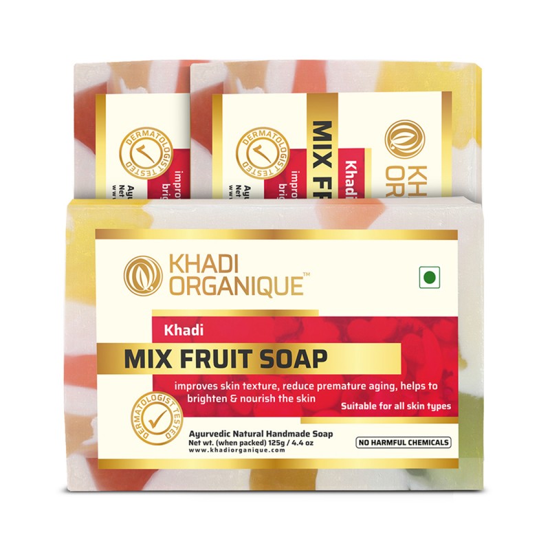 Khadi Organique Mix Fruit Soap (Pack Of 3)