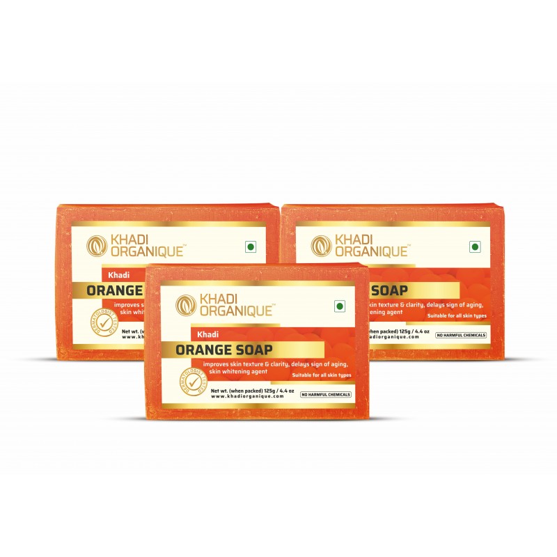 Khadi Organique Orange Soap (Pack Of 3)