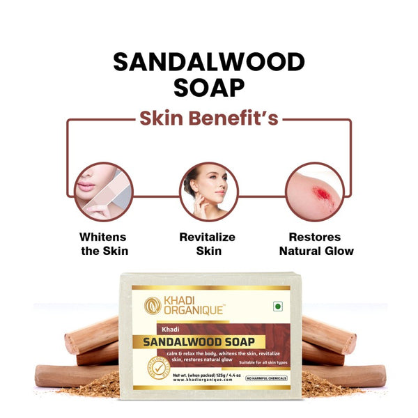 Khadi Organique Sandalwood Soap (Pack Of 3)