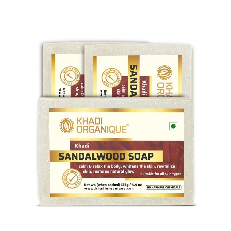 Khadi Organique Sandalwood Soap (Pack Of 3)