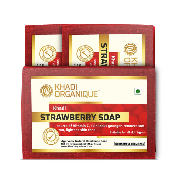 Khadi Organique Strawberry Soap (Pack Of 3)